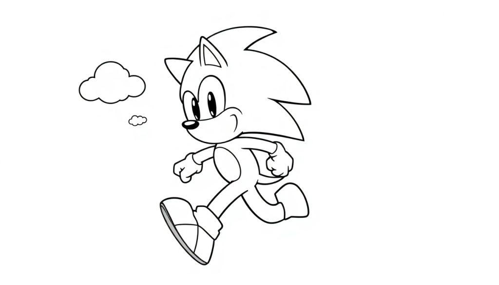 Farbtafel: Sonic the Hedgehog rennt schnell