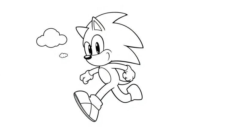 Farbtafel: Sonic the Hedgehog rennt schnell