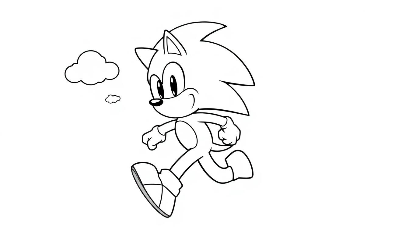 Farbtafel: Sonic the Hedgehog rennt schnell