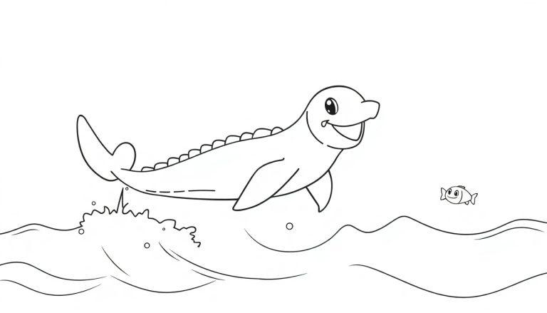 Lapras springt fröhlich aus dem Wasser mit einem lächelnden Gesicht und Spritzern.