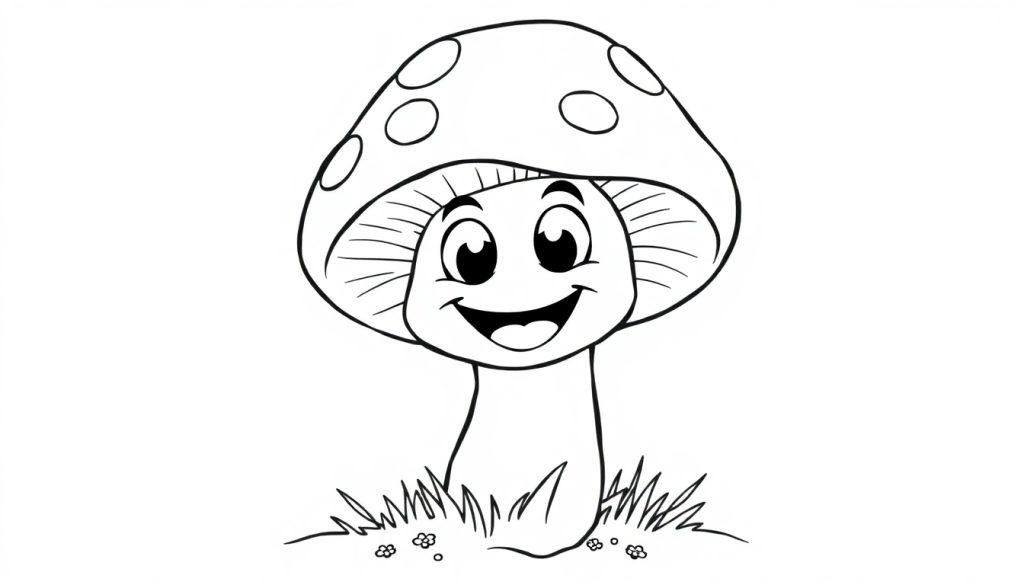 Ein fröhlicher Pilz zum Ausmalen