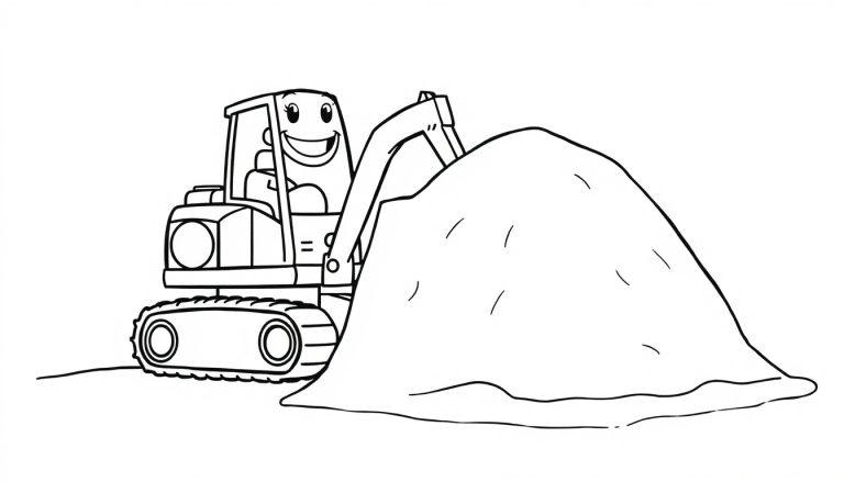 Fröhlicher Bulldozer-Farbtafel