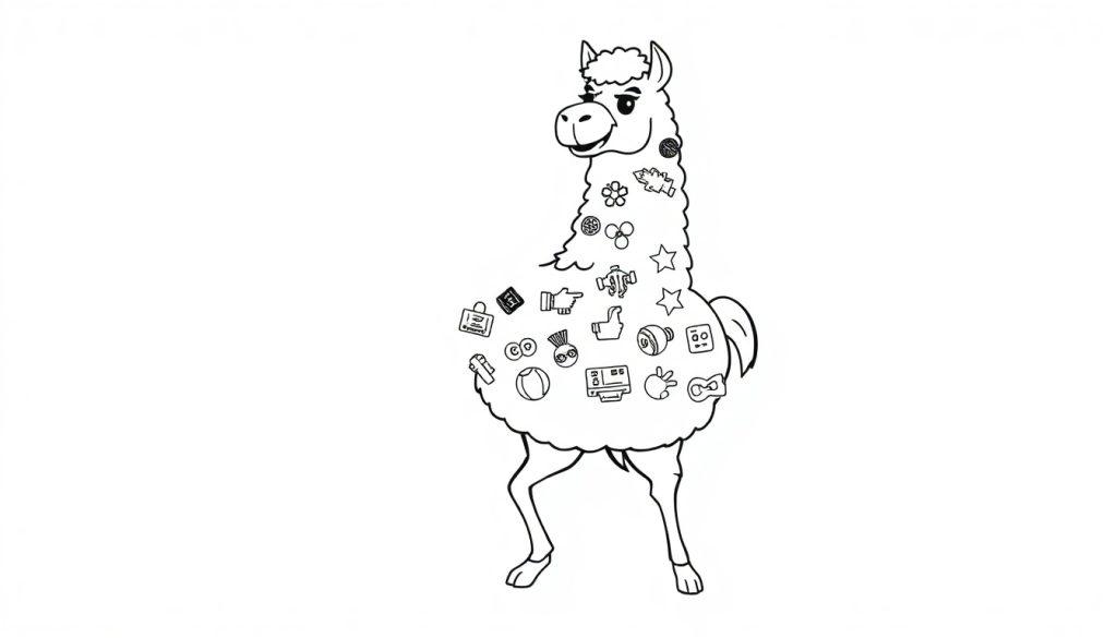 Fortnite Lama als Farbtafel zum Ausmalen