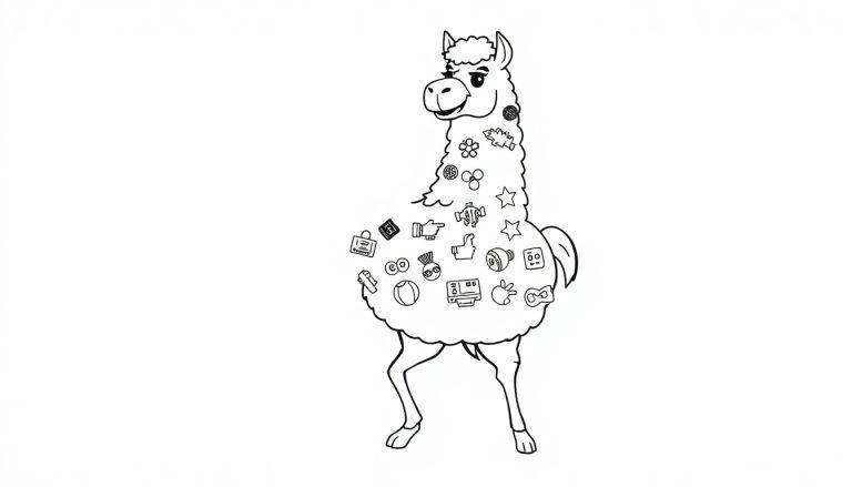 Fortnite Lama als Farbtafel zum Ausmalen