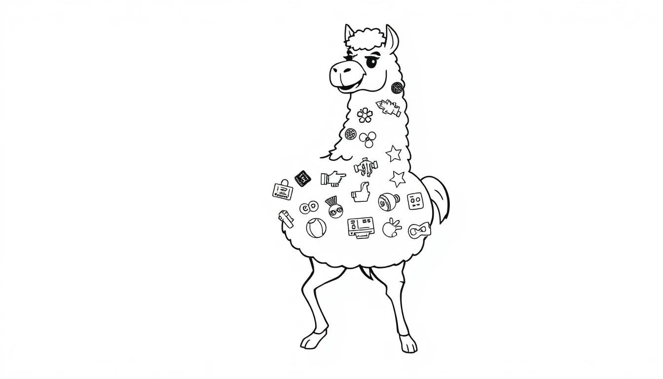 Fortnite Lama als Farbtafel zum Ausmalen