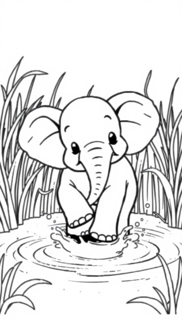 Kleine Elefant im Wasser