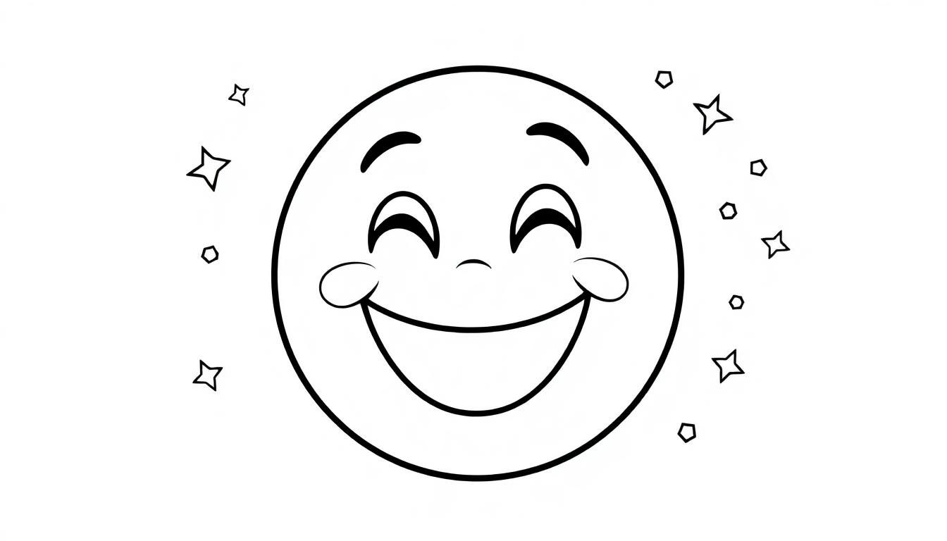 Ein lächelndes Emoji als Farbtafel-Vorlage.