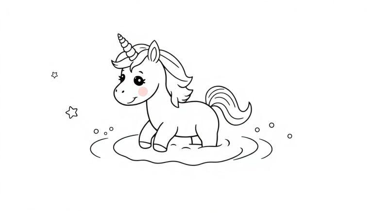 Einhorn in einer Wolke, Farbtafel.