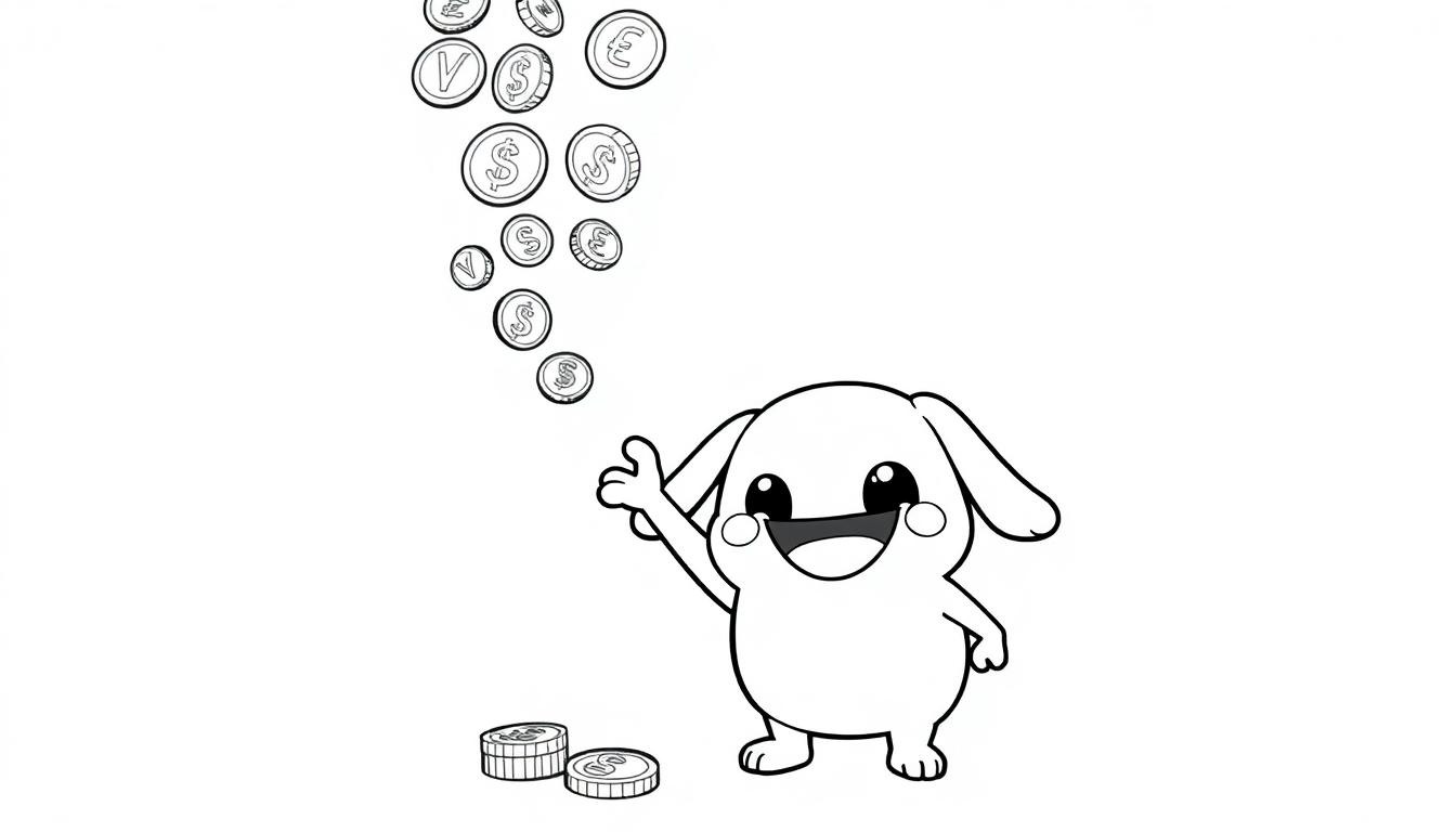Ein süßer schwarz-weißer Hase mit V-Bucks als Farbtafel.